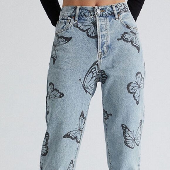 PacSun eco butterfly high waisted straight leg jeans, 26 - Picture 3 of 12